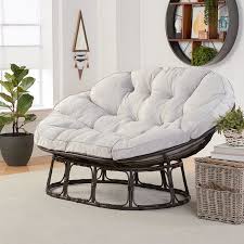 Better Homes Gardens Papasan Bench With Cushion Pumice Gray Walmart Com In 2020 Papasan Chair Living Room Room Ideas Bedroom Comfy Chairs