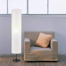 Black steel indoor floor lamp with white paper shade. Paper Floor Lamps Lamps The Home Depot