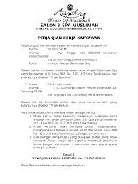 (0271) 435621, fax (0127) 327669 jakarta barat, 21 desember 2018. Contoh Perjanjian Kerja