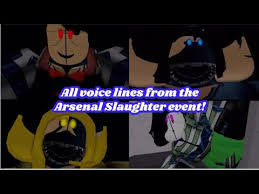 Use our arsenal codes slaughter to get totally free bucks, unique announcer voices and skin in this article on fanboy skin: All Jumpscares Voicelines From The Arsenal Slaughter Event Roblox