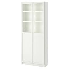 billy boekenkast paneel vitrinedeuren wit 80x30x202 cm ikea in 2020 bookcase with glass doors billy bookcase glass cabinet doors