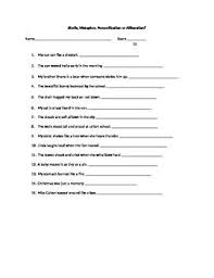 Simile Metaphor Personification Alliteration With Modified Version Similes And Metaphors Alliteration Simile