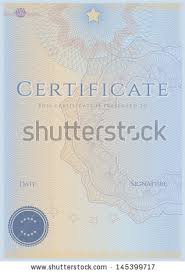 Blue Blank Certificate Completion Template Sample Stock Illustration ...