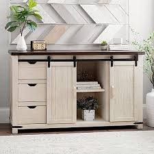 Our Antique Cream Sliding Door Cabinet Makes A Perfect Media Center Or Buffet Table Featurin Sliding Cabinet Doors Barn Door Cabinet Sideboard Storage Cabinet