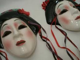 Sean Corner 3D Face Sculpture Clay Wall Art 2008 Signed Blue Gray 3.5"  Square