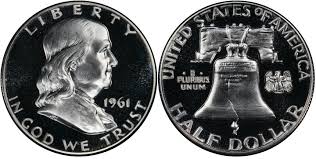 1961 50c Doubled Die Reverse Proof Franklin Half Dollar