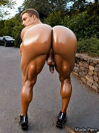 Porn image of nude big cock bent over gay caucasian big ass bodybuilder  created by AI