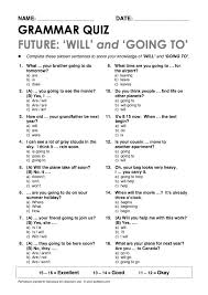 Will And Be Going To Grammar Quiz Exercicios De Ingles Atividades Ensino Medio Caca Palavras Em Ingles
