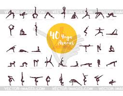After the sanskrit name, you have the most common english name of the pose. 40 Yoga Asanas Mit Namen Vector Clipart Eps