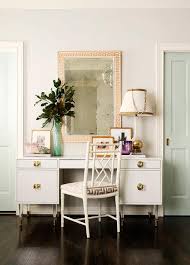 A bamboo desk is a great option for anyone looking for a beautiful, durable, and environmentally friendly upgrade to their home. Anthropologie Lacquered Regency Desk With White Bamboo Chair Transitional Bedroom