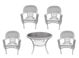 5 Piece Outdoor Dinning Set 5 Piece White Resin Wicker Patio Dining Set Table And 4 Chairs Wicker Dining Chairs Patio Dining Set Patio Dining Chairs