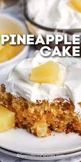 Homemade Pineapple Cake Is So Easy To Make And Only Uses 5 Ingredients Bake This Cake In Less Than 30 Minutes Pineapple Cake Desserts Easy Cheesecake Recipes