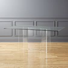 Cb2 January Catalog 2018 Scarpa Glass And Acrylic Dining Table Glass Dining Room Table Glass Dining Table Glass Kitchen Tables