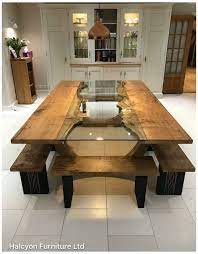 Wood Glass Table Holztisvh Mit Glas House Interior Design Kitchen Wood Table Design Wooden Dining Table Designs