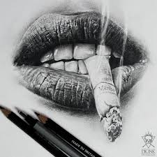 This drawing will look amazingly real as shown in picture below. Lippencil Malen Lippencil Malen Nature Sketches Pencil Smoke Drawing Lips Drawing