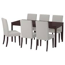 Ekedalen Henriksdal Table And 6 Chairs Dark Brown Orrsta Light Gray Ikea Dark Brown Table Dining Room Table Chairs Table And Chair Sets