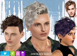 J198 Black Bullet Hair By Newsea Donate Both Genders All Ages Sims 3 Downloads Cc Caboodle Sims 4 Curly Hair Sims 4 Hair Male Curly Hair Styles
