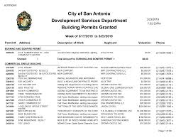 Http Www Sanantonio Gov Devserv Crystalreports Archive Blgpermgrantedweekending2019 03 23 Pdf