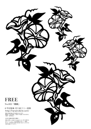 フリー図案no 032 朝顔 の切り絵 華色切絵 平石智美のカラー切り絵を楽しむnote note 切り絵 図案 切り絵 図案