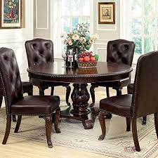 Check out our set of dining chairs selection for the very best in unique or custom, handmade pieces from our dining chairs shops. Amazon Price Tracking And History For Bellagio English Style Brown Cherry Finish 5 Piece Formal Round Dining Table Set B00pxbk1ua Round Dining Table Sets Round Dining Table Dining Room Sets