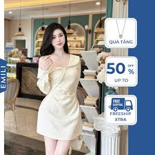 Váy body trễ vai nhún eo sang chảnh [#T827]