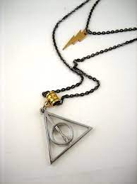 Deathly Hallows Necklace Multi Strand With Lightening Bolt Charm Harry Potter 22 Harry Potter Hermione Wand Harry Potter Jewelry Deathly Hallows Necklace