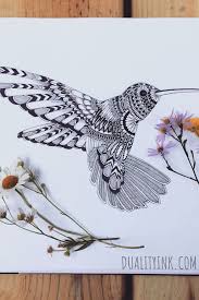 Flora The Hummingbird Ink Drawing Hummingbird Drawing Mandala Design Art