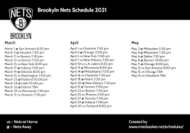 La forma del logo assomigliava a uno scudo. Printable Brooklyn Nets 2020 21 Schedule And Tv Schedule Interbasket