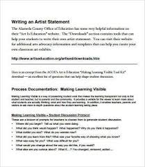 For example, your thesis statement could be something like computers allow fourth graders an early advantage in technological and scientific education. to learn about writing thesis statements for different types of essays or how to incorporate them into your essay, keep reading! Artist Statement Examples 8 Free Pdf Documents Download Free Premium Templates