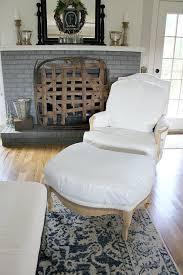 Dropcloth Recovered Deconstructed Chair And Ottoman In 2020 Deconstructed Chair Chair And Ottoman Bergere Chair Living Room
