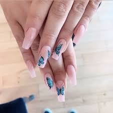 Share your videos with friends, family, and the world. Baby Blue Nails With Butterflies Short Novocom Top