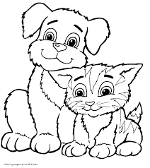 Even though each species has its own distinct looks and characteristics. Coloring Pages Of Dogs And Cats Coloring Pages Printable Com