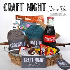 Celebrate their favorite hobby with these gifts for knitters, including knitting needles, supplies, and luxury accessories. A Gift In A Tin Craft Night In A Tin The Diy Mommy Craft Night Themed Gift Baskets Homemade Christmas Gifts