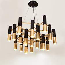 Shop our black and gold chandeliers selection from top sellers and makers around the world. Delightfull Ike Pipe Led Chandelier Lamp Light Metal Tube Modern Black Gold Pipe Hanging Light Lamp Led For Living Dinning Room Chandeliers Aliexpress