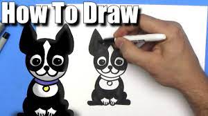 How to draw a boston. How To Draw A Cute Cartoon Boston Terrier Easy Chibi Step By Step Kawaii Youtube