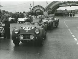 Lm 1955 The Factory Entered Triumph Tr 2 Team Before The Race 28 Is The Dickson Sanderson Car Finished 14th 29 Is Richardson Hadley S Finished 15th