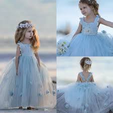 2019 Dollcake Flower Girl Dresses Special Occasion For Weddings Appliques Kids Pageant Gowns Floor Length Lace Ball Gown Communion Dress Teenage