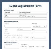 Fiord Event Registration Form Format Template - Venngage