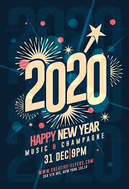 New Year Invitation Card Template Creative Flyers In 2020 New Year Card Photoshop Template Design Flyer Template