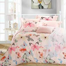 Luxury Butterfly Queen King Size Bedding Sets Pink Quilt Duvet Cover Designer Sheets Bed In A Bag Bedsheets Luxury Bed Sheets Pink Bed Sheets Bed Sheets Sale