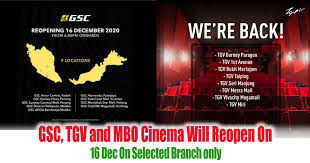 Golden screen cinemas (gsc) now lets you book the entire cinema hall for gaming from as low as obviously, it isn't available in the klang valley at the moment as cinemas are currently closed due to. Gsc Tgv And Mbo Cinema Will Reopen On 16 Dec On Selected Branch Only Everydayonsales Com News