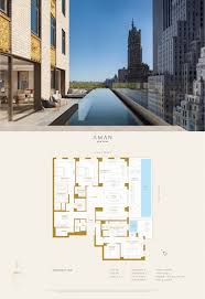 Aman New York Residences 18a This 3 746 Square Foot Three Bedroom Three And A Half Bath Residence Meticulo In 2020 Apartment Floor Plans Floor Plans Terrace Design