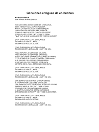 Letras De Canciones De Chihuahua Pdf Chihuahua Estado Naturaleza