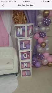 Pink And Purple Balloon Arrangement Something New To Try Baby Shower Decorations Unicorn Baby Shower Baby Shower Themes