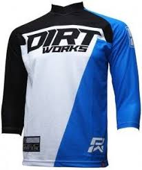 Jersey Sepeda Dirtworks Starck Biru Biru Olahraga Cocok