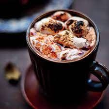 Malted Hot Chocolate With Toasted Marshmallows Recipe Hot Chocolate Marshmallows Toasted Marshmallow Hot Chocolate