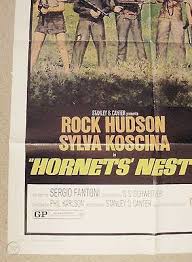 Hornets' nest is a 1970 world war ii thriller that stars rock hudson as a wounded american officer who is enlisted by a group of italian children to help them get revenge against the ss for the massacre of their hometown. Hornets Nest 1970 Original Movie Poster 1 Sh 27x41 Rock Hudson Sylva Koscina 475145617