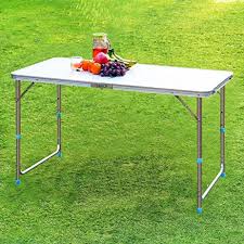 Finether Height Adjustable Aluminum Camping Portable Folding Table Multi Purpose For Indoor Outdoor You Folding Table Adjustable Height Table Aluminum Table