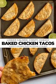Baked Chicken Tacos A Super Simple Healthy Meal Prep Recipe In 2020 Filling Recipes Cheesy Baked Chicken Recipes