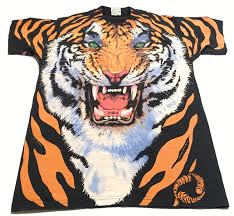 1995 Liquid Blue Tigers Double Sided Graphic All Over Print Etsy Vintage Tshirts Blue Tigers Vintage